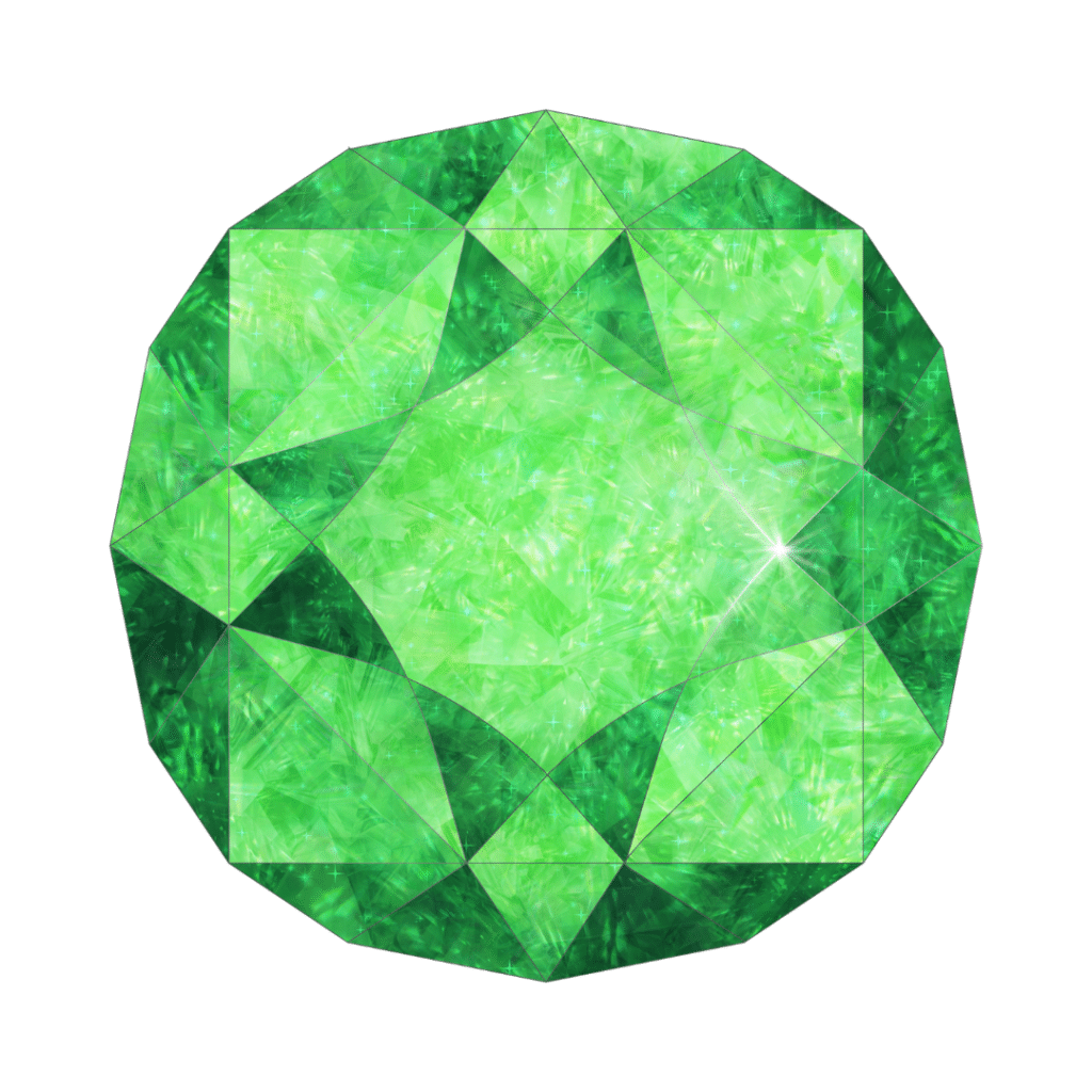 An image of a green diamond on a white background.
