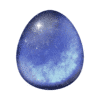 A blue egg with a star on it.