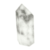 A crystal point on a white background.