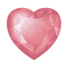 A pink heart shaped diamond on a white background.
