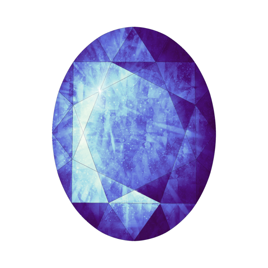 A blue diamond in a circular shape.